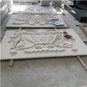 Stone Wall Relief Beige Limestone Carving Marble For Villa Project